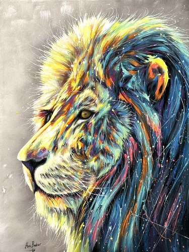 Lion Pop Color di Hani Badawi Leo, Pittura in vendita su Singulart