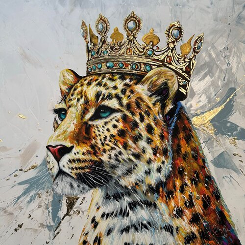 Golden Leopard Queen di Hani Badawi Leo, Pittura in vendita su Singulart