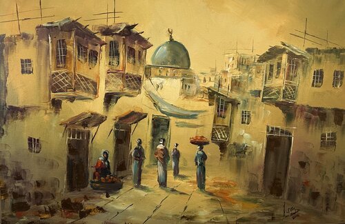 Oriental daily life landscape by Hani Badawi Leo, Painting for Sale on Singulart