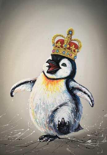 Queen Baby Penguin de Hani Badawi Leo, Pintura a la venta en Singulart