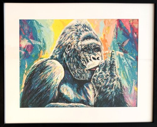 Gorilla e Colibrì Fine Art Edition by Hani Badawi Leo, Print for Sale on Singulart