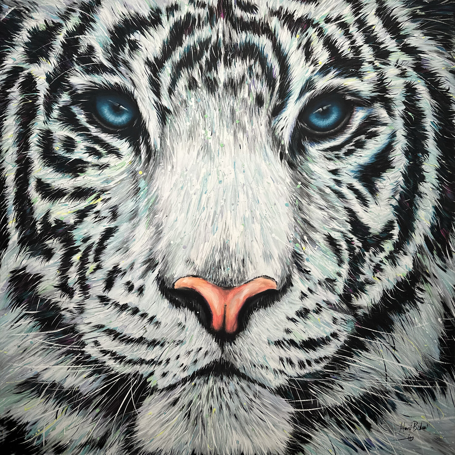 White Tiger Blue eyes Hani Badawi Leo