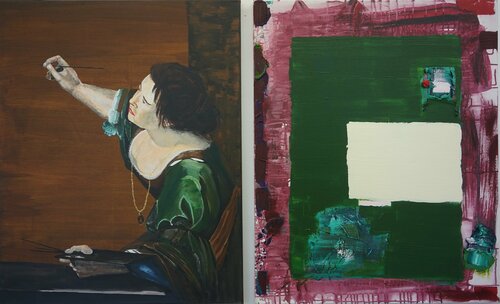 PORTRAIT ARTEMISIA GENTILESCHI UND ÜBERSETZUNG by Friedhelm Wolfrat, Painting for Sale on Singulart