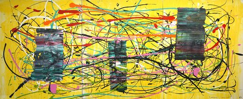 Triptichon  OVERTÜRE 1 von Friedhelm Wolfrat, Malerei kaufen auf Singulart