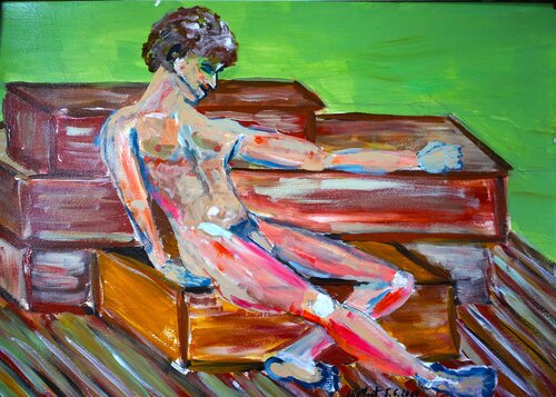 MÜDER AKT by Friedhelm Wolfrat, Painting for Sale on Singulart