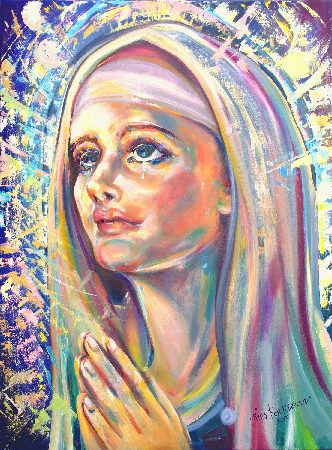Saint Clare of Assisi Ponditerra Nino Originalgemälde zu verkaufen