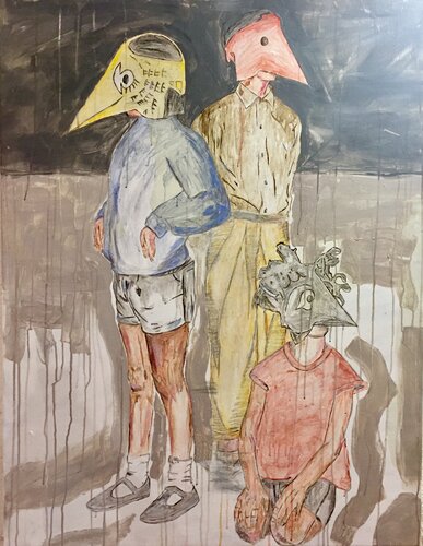 Avancé masqué by David Mirac, Painting for Sale on Singulart