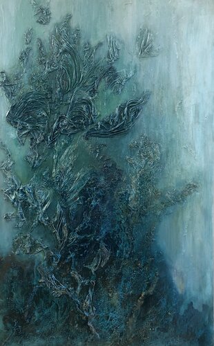 Tranquil Sea Foliage di Tamara Bettencourt, Pittura in vendita su Singulart