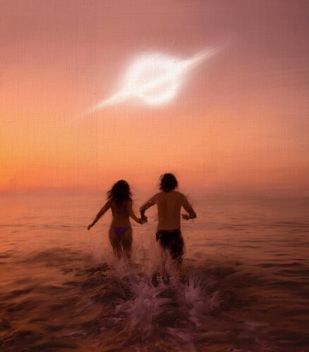 Golden couple by Giovanni Sanesi, 회화 for Sale on Singulart