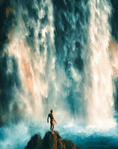 Celestial waterfall di Giovanni Sanesi, Pittura in vendita su Singulart