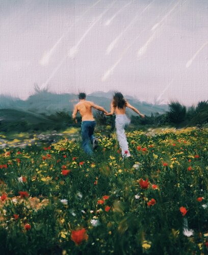 In non-time we were born and die continuously di Giovanni Sanesi, Pittura in vendita su Singulart