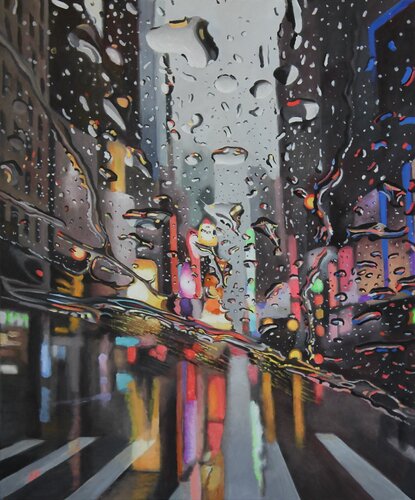 Seventh Avenue Sunset by Michael Steinbrick, Painting for Sale on Singulart