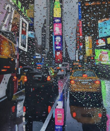Times Square Teddy Bear by Michael Steinbrick, Painting for Sale on Singulart