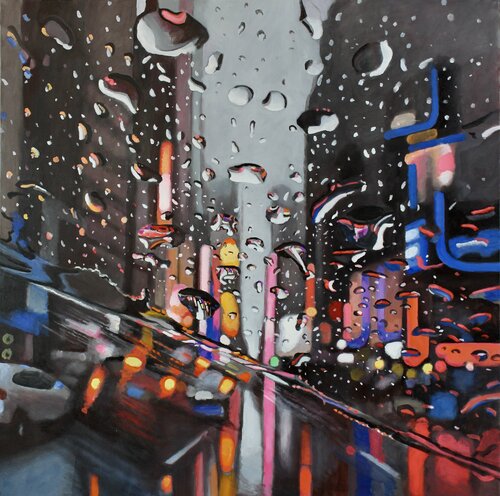 Garden of Neon Rains by Michael Steinbrick, Painting for Sale on Singulart