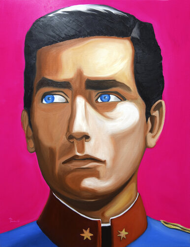 Magenta - Alain Delon van Thomas Pramhas, Schilderij te koop op Singulart
