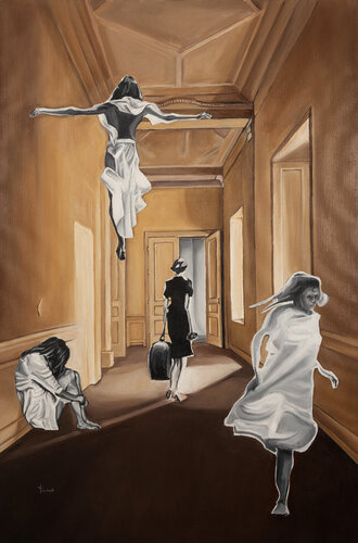 One Way (social distancing) van Thomas Pramhas, Schilderij te koop op Singulart