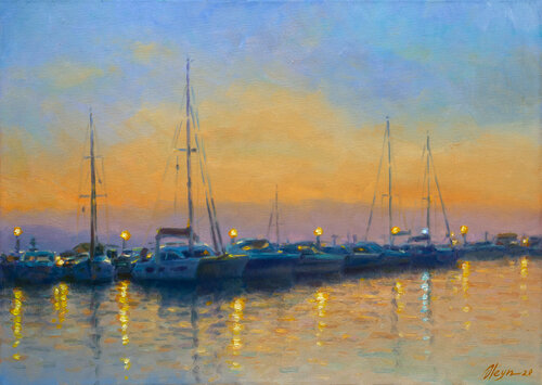 Evening di Dmitry Oleyn, Pittura in vendita su Singulart