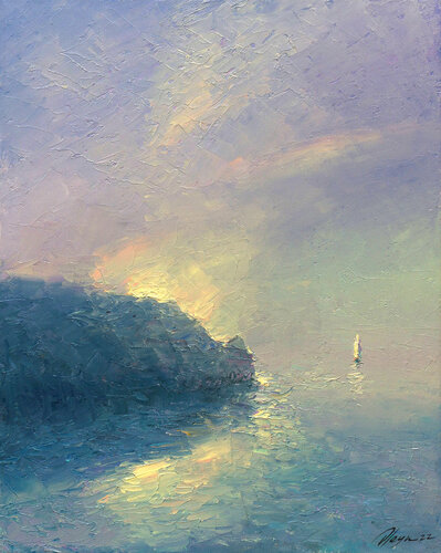 Rainbow sea di Dmitry Oleyn, Pittura in vendita su Singulart