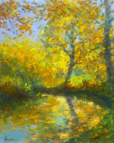 Golden day di Dmitry Oleyn, Pittura in vendita su Singulart