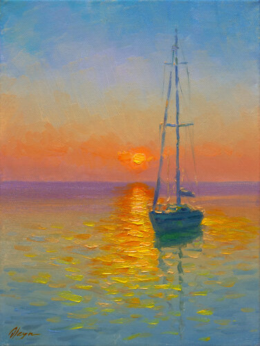 Sunset di Dmitry Oleyn, Pittura in vendita su Singulart
