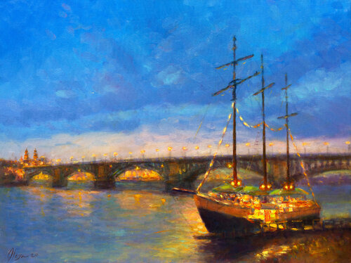 Rhein Mainz di Dmitry Oleyn, Pittura in vendita su Singulart