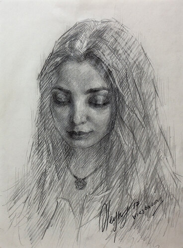 Girl di Dmitry Oleyn, Disegno in vendita su Singulart