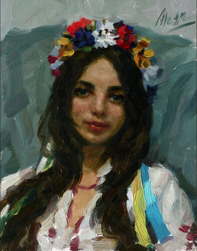 Ukrainian girl di Dmitry Oleyn, Pittura in vendita su Singulart