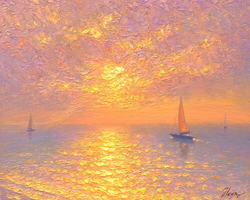 Joyful sea par Dmitry Oleyn, Peinture en vente sur Singulart