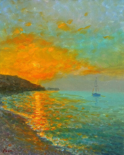 Sunset di Dmitry Oleyn, Pittura in vendita su Singulart