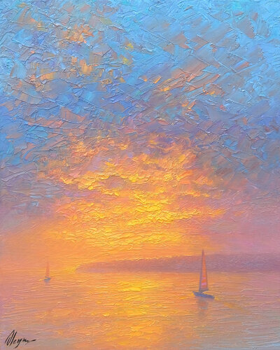Sunset par Dmitry Oleyn, Peinture en vente sur Singulart