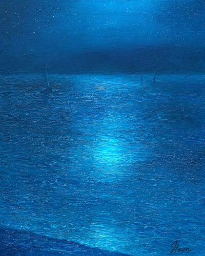 Night di Dmitry Oleyn, Pittura in vendita su Singulart