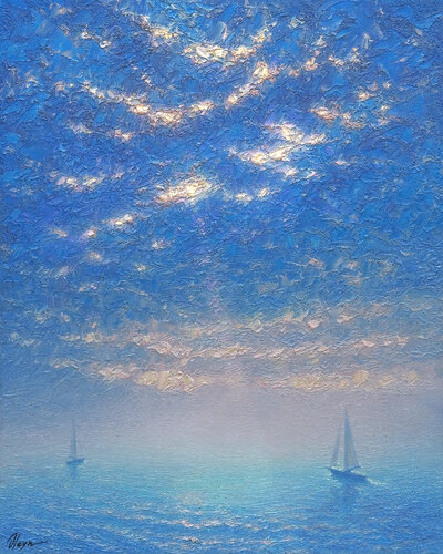 Evening sea di Dmitry Oleyn, Pittura in vendita su Singulart