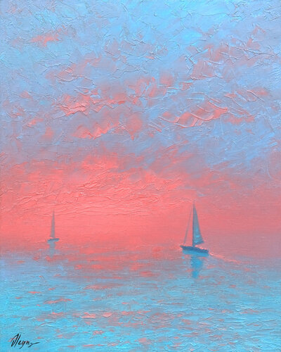 New sunrise van Dmitry Oleyn, Schilderij te koop op Singulart