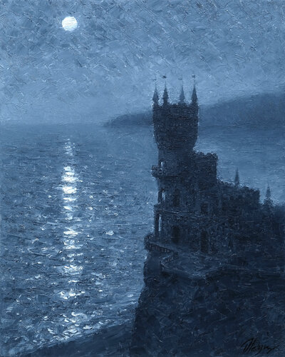 Full moon de Dmitry Oleyn, Pintura a la venta en Singulart