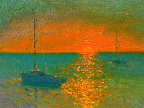 Sunset by Dmitry Oleyn, Painting for Sale on Singulart