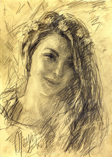 Girl di Dmitry Oleyn, Disegno in vendita su Singulart
