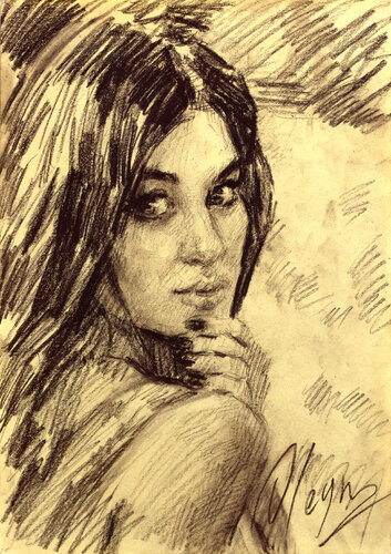 Girl di Dmitry Oleyn, Disegno in vendita su Singulart