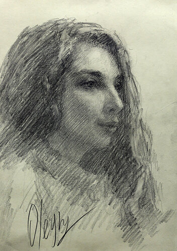 Girl di Dmitry Oleyn, Disegno in vendita su Singulart