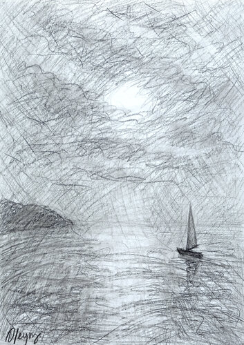 Sea by Dmitry Oleyn, 소묘 for Sale on Singulart