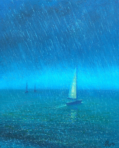 Rain di Dmitry Oleyn, Pittura in vendita su Singulart