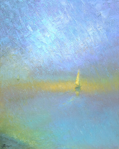 Beach rain de Dmitry Oleyn, Pintura a la venta en Singulart