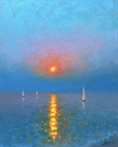 Sunset by Dmitry Oleyn, 油畫 for Sale on Singulart