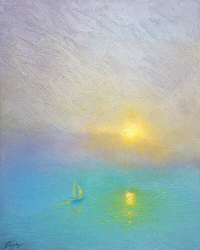 Golden ghost island par Dmitry Oleyn, Peinture en vente sur Singulart