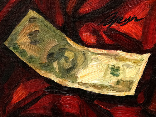 100 dollars by Dmitry Oleyn, 油畫 for Sale on Singulart