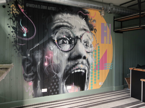 Buggin' Out (Giancarlo Esposito) Mural von Michael Corr, Malerei kaufen auf Singulart