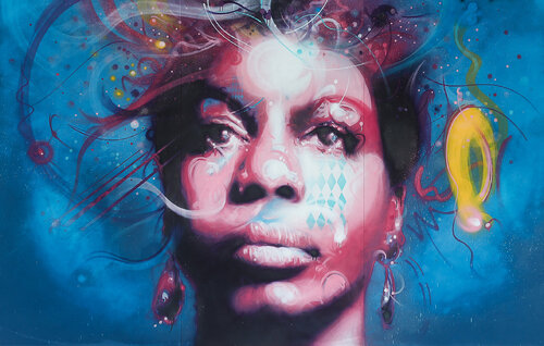 Nina Simone Mural van Michael Corr, Schilderij te koop op Singulart