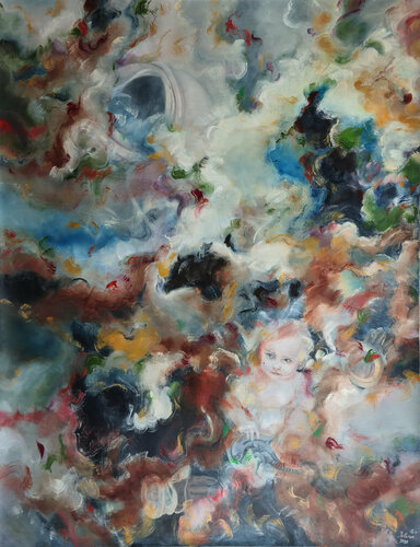 Spacebaby vs Alien. Let's Play! de Lena Applebaum, Pintura a la venta en Singulart