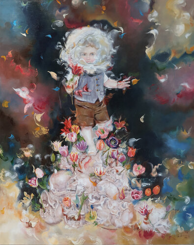 Life, Death, and Tulips de Lena Applebaum, Pintura a la venta en Singulart