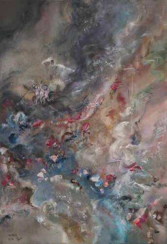 Space Angels trio van Lena Applebaum, Schilderij te koop op Singulart