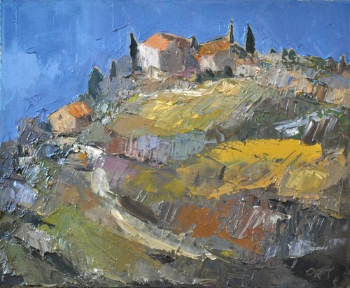 La strada per il Borgo di Andrea Ortuño, Pittura in vendita su Singulart